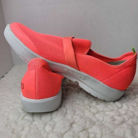 OOFOS OOmg Low Top Comfort Recovery Shoes Unisex W 12, M 10.5 Coral Orange - Picture 6 of 11